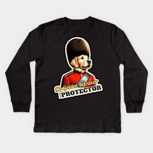 Golden Retriever Queen's guard Kids Long Sleeve T-Shirt